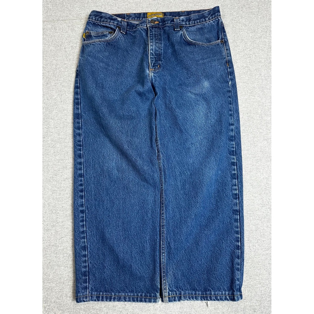Diamond Gusset Jean 38x29 (Hemmed to 24") Blue Straight Leg Gusseted Crotch